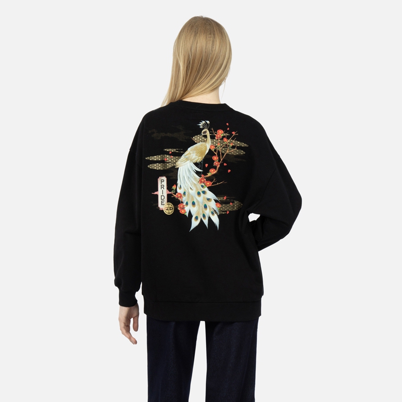 Purchase (W) EVISU FW22 標誌孔雀圖案設計圓領衛衣 2ESHTW3SW328OSCT