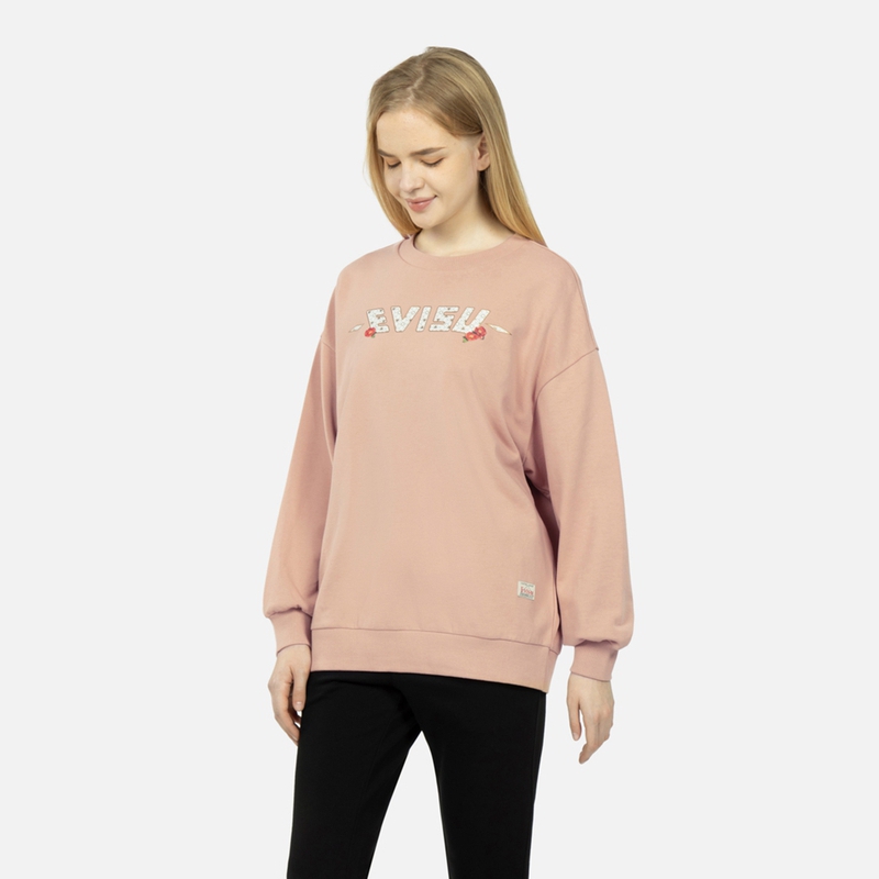 Cheap (W) EVISU FW22 標誌孔雀圖案設計圓領衛衣 2ESHTW3SW328OSCT