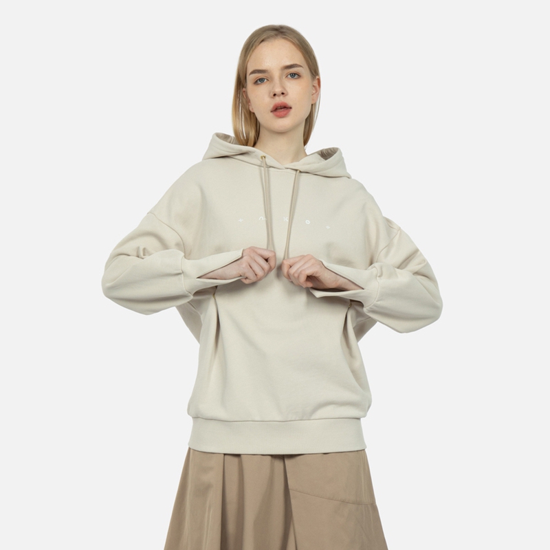 Shop (W) EVISU FW22 Logo 刺繡連帽上衣 銀灰色 2ESGNW3SW446OSCT