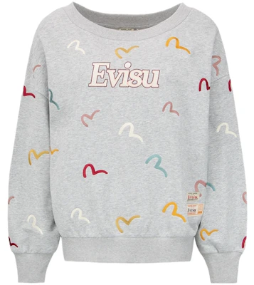 (W) EVISU FW22 多色海鷗刺繡印花圓領長袖上衣 2EAHTW2SW374OSCT Buy (W) EVISU FW22 多色海鷗刺繡印花圓領長袖上衣 2EAHTW2SW374OSCT