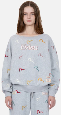 (W) EVISU FW22 多色海鷗刺繡印花圓領長袖上衣 2EAHTW2SW374OSCT Shop (W) EVISU FW22 多色海鷗刺繡印花圓領長袖上衣 2EAHTW2SW374OSCT