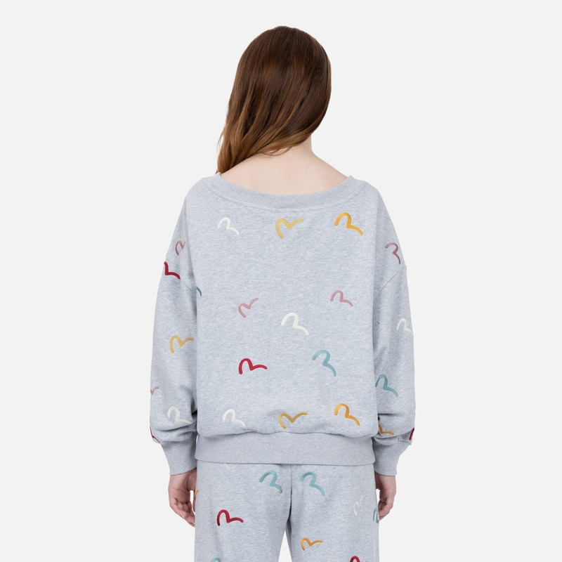 Purchase (W) EVISU FW22 多色海鷗刺繡印花圓領長袖上衣 2EAHTW2SW374OSCT