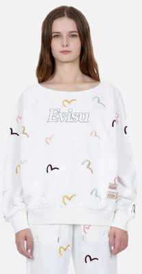 (W) EVISU FW22 多色海鷗刺繡印花圓領長袖上衣 2EAHTW2SW374OSCT Cheap (W) EVISU FW22 多色海鷗刺繡印花圓領長袖上衣 2EAHTW2SW374OSCT