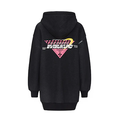 (Women) EVISU Hoodie with Seagull Logo Print in Dark Gray Color 2EAGNW0SW380FF