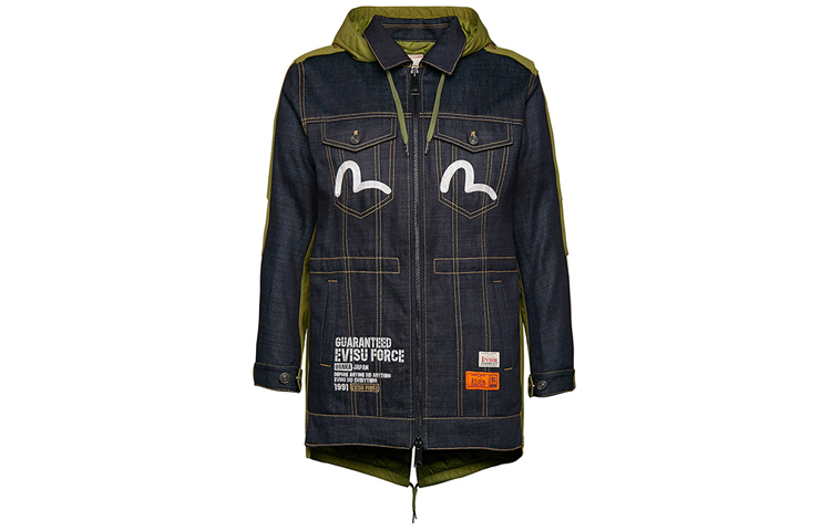 (Women) EVISU Kamon Embroidered Sniper Scope Jacket  Army Green 1EAHTW9CT770XX