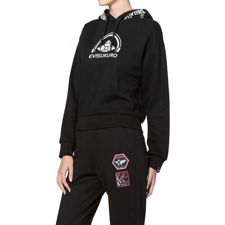 Shop (W) EVISU KURO 黑色連帽衫 帶Logo印花設計 1EAGNW9SW384FF