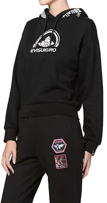 (W) EVISU KURO 黑色連帽衫 帶Logo印花設計 1EAGNW9SW384FF Shop (W) EVISU KURO 黑色連帽衫 帶Logo印花設計 1EAGNW9SW384FF