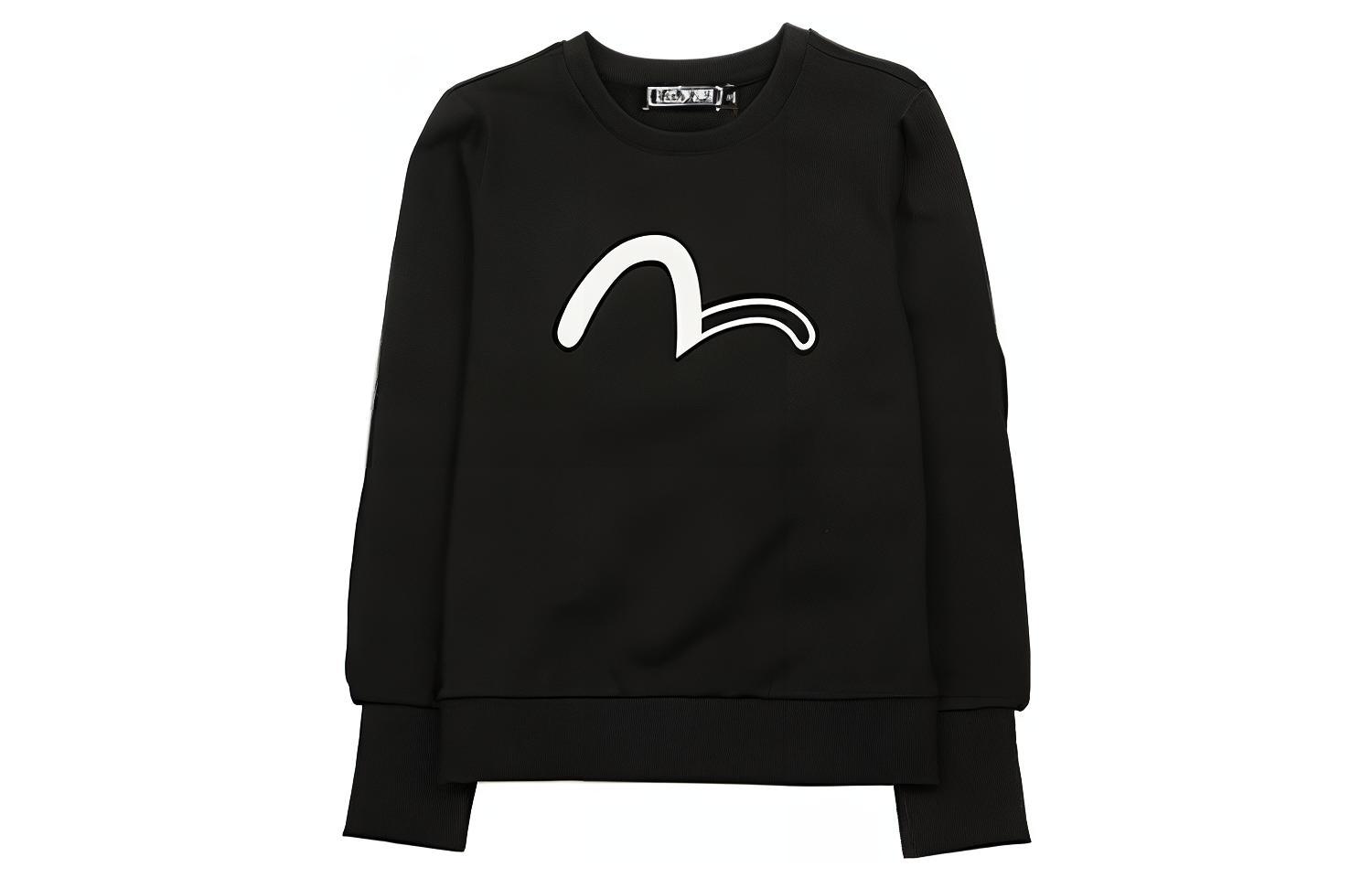 (Women) EVISU KURO Seagull Print Pullover Sweatshirt Black 1ESGNW8SW433XX
