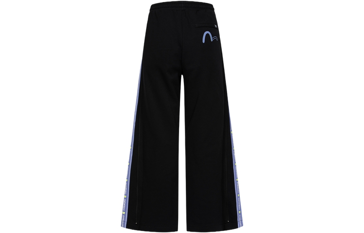 Order (W) EVISU KURO SS24 黑色寬版褲腿印花標誌運動褲 2ESGNW4SP6042WLCT