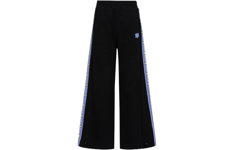 Lookbook (W) EVISU KURO SS24 黑色寬版褲腿印花標誌運動褲 2ESGNW4SP6042WLCT