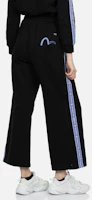 Shop (W) EVISU KURO SS24 黑色寬版褲腿印花標誌運動褲 2ESGNW4SP6042WLCT