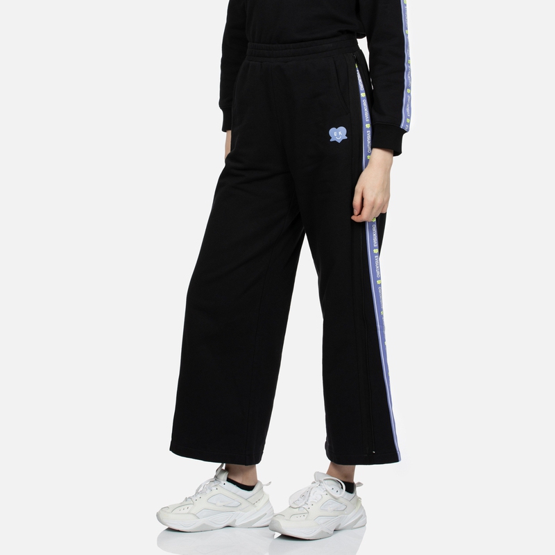 Purchase (W) EVISU KURO SS24 黑色寬版褲腿印花標誌運動褲 2ESGNW4SP6042WLCT