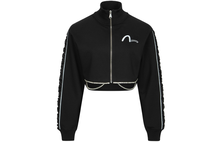 (Women) EVISU KURO SS24 Black Jacket with Rhinestone and Seagull Print 2ESGNW4JK6002CPCT 圖 2