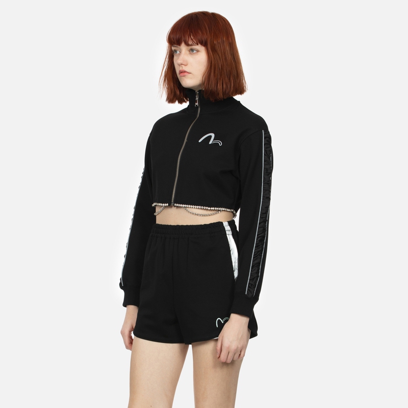 (Women) EVISU KURO SS24 Black Jacket with Rhinestone and Seagull Print 2ESGNW4JK6002CPCT 圖 4