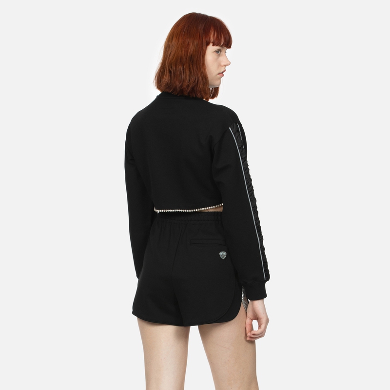 (Women) EVISU KURO SS24 Black Jacket with Rhinestone and Seagull Print 2ESGNW4JK6002CPCT 圖 5