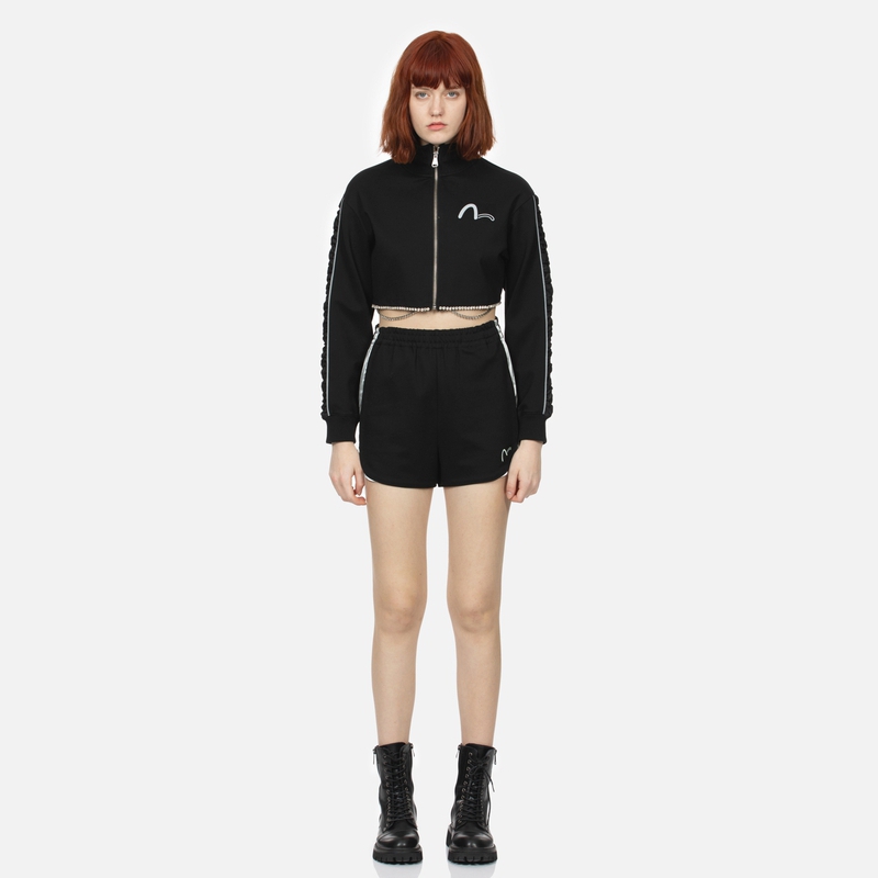 (Women) EVISU KURO SS24 Black Jacket with Rhinestone and Seagull Print 2ESGNW4JK6002CPCT 圖 6