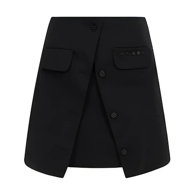 (Women) EVISU Ladies' Slogan Embroidered Zip Casual Mini Skirt. 2ESGNW3SK207XXCT