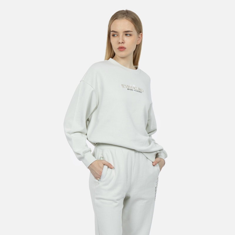 Shop (W) EVISU 標誌刺繡圓領衛衣 淺灰色 2ESGNW3SW451OSCT