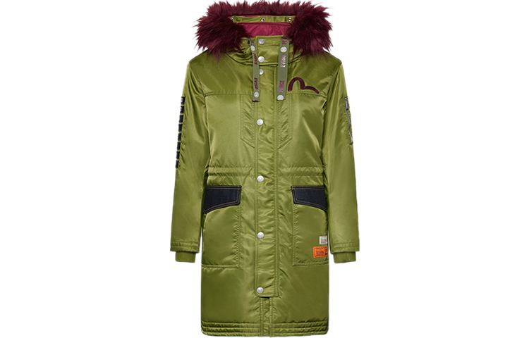 (Women) EVISU Military Green Loose Jacket with Seagull Embroidery 1EAHTW9CT771XX