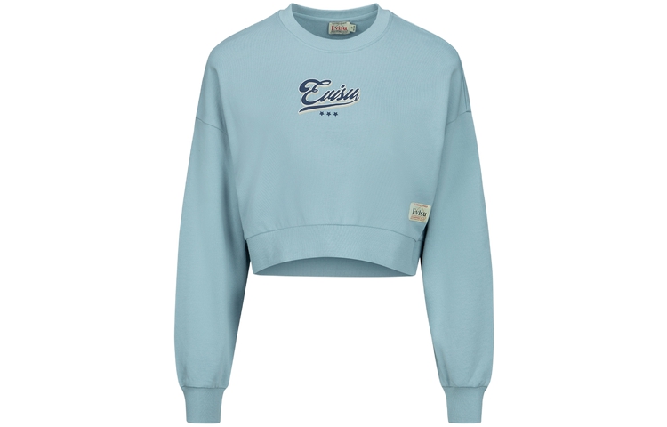 (Women) EVISU Pink Blue Pullover Sweatshirt with Buddha and Seagull Embroidery 2ESHTW3SW338DPCT 圖 3