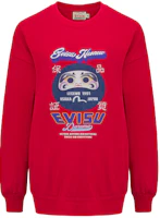 (Women) EVISU Red Crewneck Sweatshirt with Daruma Patch and Contrast Logo 2EAHTW1SW373OSFL (Women) EVISU Red Crewneck Sweatshirt with Daruma Patch and Contrast Logo 2EAHTW1SW373OSFL