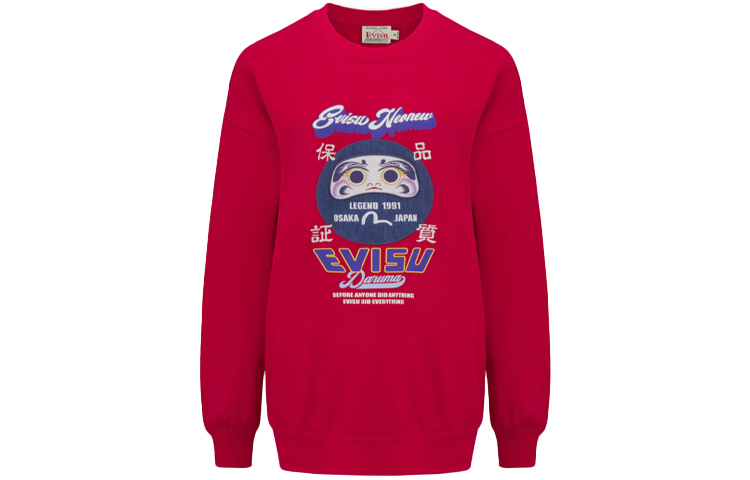 Order (W) EVISU 紅色達摩補丁對比LOGO圓領衛衣 2EAHTW1SW373OSFL