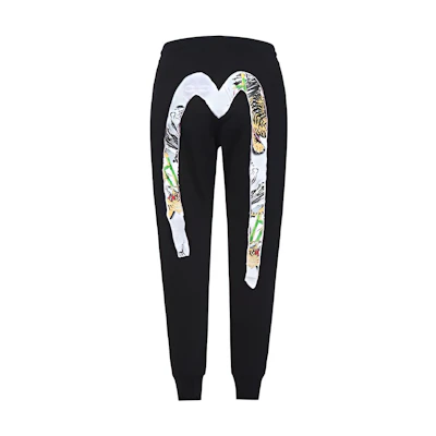 (Women) EVISU SS20 Sweatpants with Big M and Logo Embroidery Casual Pants. 2ESHTW0SP338XX