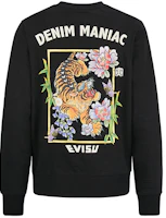 (Women) EVISU SS20 Black Sweatshirt with Tiger Print and Logo Embroidery 2ESHTW0SW342XX (Women) EVISU SS20 Black Sweatshirt with Tiger Print and Logo Embroidery 2ESHTW0SW342XX