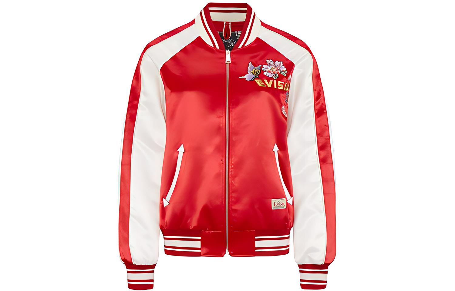 (Women) EVISU SS20 Peony Embroidered Jacket - Red 2ESHTW0JK720LF