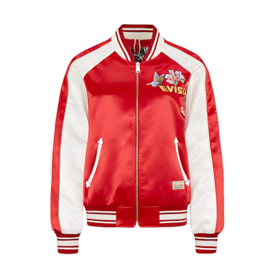 (Women) EVISU SS20 Peony Embroidered Jacket - Red 2ESHTW0JK720LF
