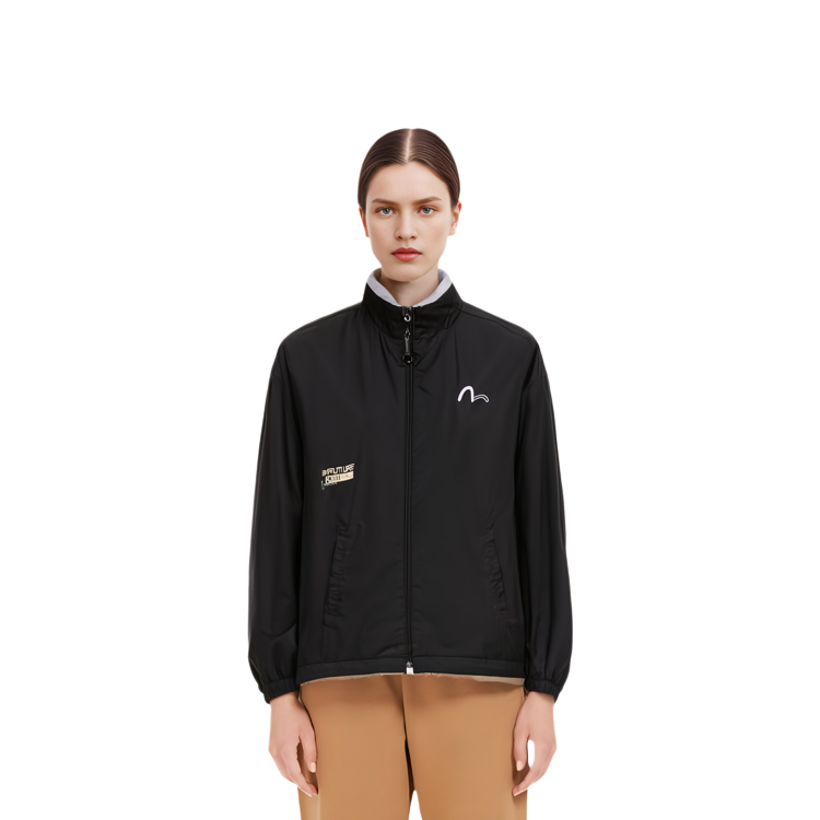 Shop (Women) EVISU SS22  Reversible Letter Print Jacket Black 2ESGNW1JK775LFAO