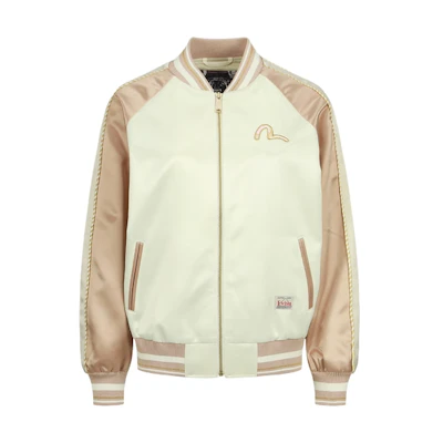 (Women) EVISU SS23 Colorful Seagull Peacock Embroidered Zip Bomber Jacket 2ESHTW3JK727LFPL