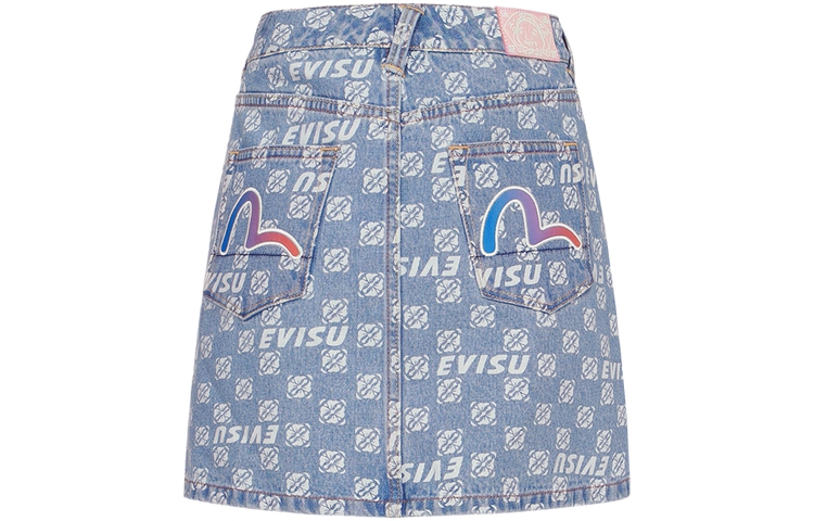 Order (W) EVISU SS24 全版花卉與海鷗印花牛仔裙 2ESHTW4SK4013XXDN