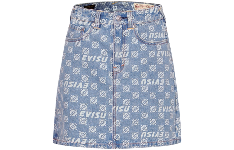 Lookbook (W) EVISU SS24 全版花卉與海鷗印花牛仔裙 2ESHTW4SK4013XXDN