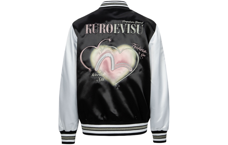 Order (W) EVISU SS24 黑色横须贺刺绣海鸥补丁夹克 2ESGNW4JK6001OSSN