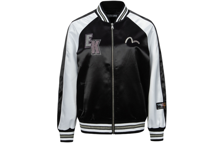 Lookbook (W) EVISU SS24 黑色横须贺刺绣海鸥补丁夹克 2ESGNW4JK6001OSSN