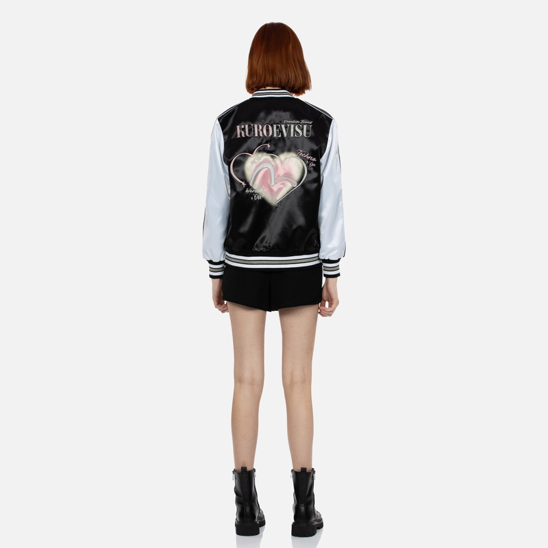 Details for (W) EVISU SS24 黑色横须贺刺绣海鸥补丁夹克 2ESGNW4JK6001OSSN