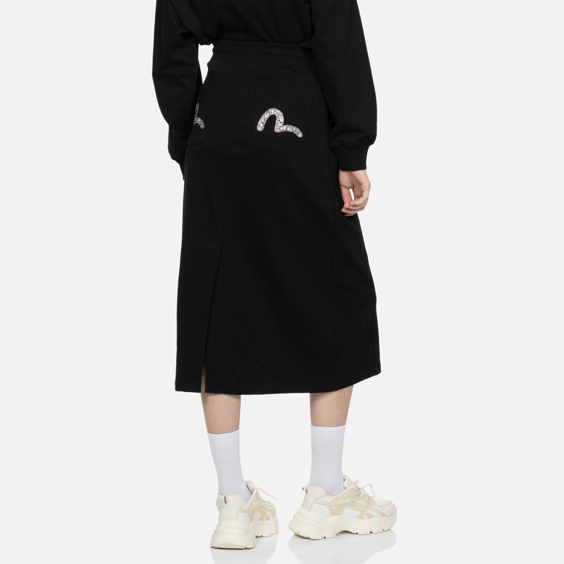 Shop (W) エヴィス SS24 クリスタルシーガル ミディスカート カジュアルロングスカート. 2ESHTW4SK4080FFCT