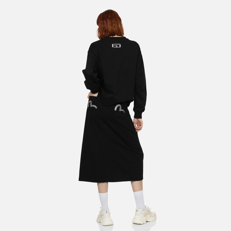 Sizing (W) エヴィス SS24 クリスタルシーガル ミディスカート カジュアルロングスカート. 2ESHTW4SK4080FFCT