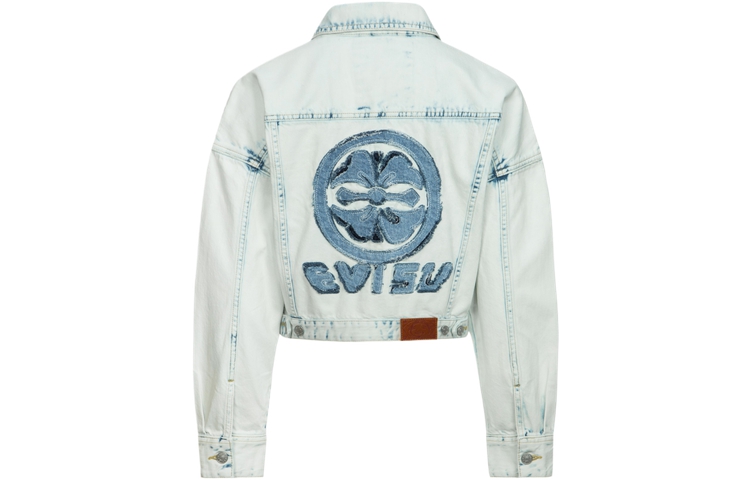 (Women) EVISU SS24  Denim Jacket with Floral & Logo Patches in Denim Blue. 2ESHTW4DJ4056FFDN 圖 2