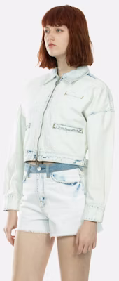 (Women) EVISU SS24 Denim Jacket with Floral & Logo Patches in Denim Blue. 2ESHTW4DJ4056FFDN Purchase (Women) EVISU SS24 Denim Jacket with Floral & Logo Patches in Denim Blue. 2ESHTW4DJ4056FFDN