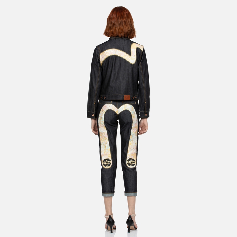 (Women) EVISU SS24  Denim Jacket with Kamon Seagull & Big M Patch in Blue. 2ESHTW4DJ4055XXDN 圖 6