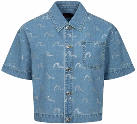 (W) Camisa Vaquera EVISU SS24 con Estampado de Gaviota en Azul Desgastado. 2ESHTW4SS4096FFDN Buy (W) Camisa Vaquera EVISU SS24 con Estampado de Gaviota en Azul Desgastado. 2ESHTW4SS4096FFDN