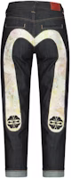 (Women) EVISU SS24 Embroidered Straight Denim Jeans in Blue. 2ESHTW4JE4061RXDN (Women) EVISU SS24 Embroidered Straight Denim Jeans in Blue. 2ESHTW4JE4061RXDN