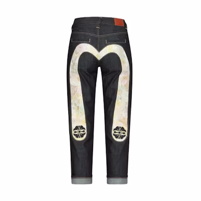 (Women) EVISU SS24 Embroidered Straight Denim Jeans in Blue. 2ESHTW4JE4061RXDN