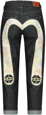(W) エヴィス SS24 刺繍入りストレートデニムジーンズ ブルー 2ESHTW4JE4061RXDN Order (W) エヴィス SS24 刺繍入りストレートデニムジーンズ ブルー 2ESHTW4JE4061RXDN
