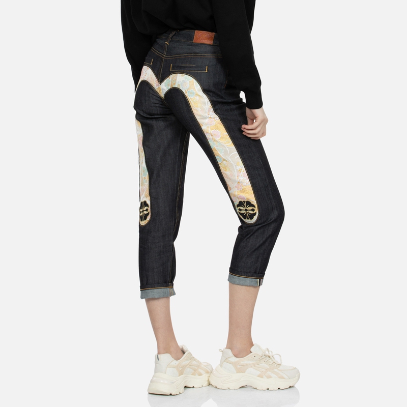 (Women) EVISU SS24  Embroidered Straight Denim Jeans in Blue. 2ESHTW4JE4061RXDN 圖 4