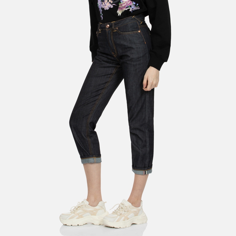 (Women) EVISU SS24  Embroidered Straight Denim Jeans in Blue. 2ESHTW4JE4061RXDN 圖 5
