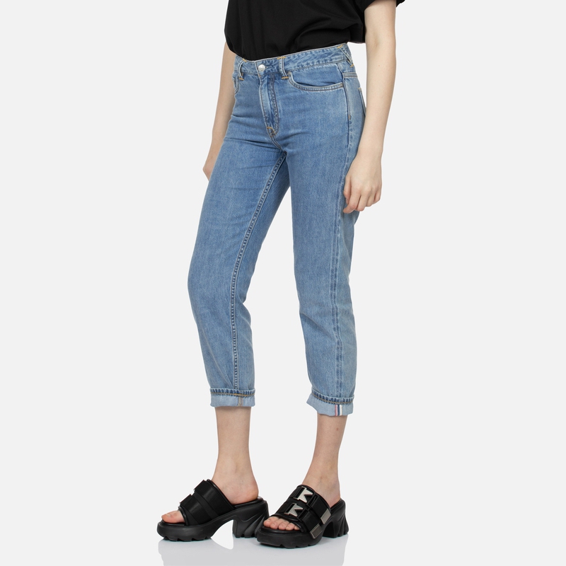 (Women) EVISU SS24  Relaxed Fit Jeans Seagull Embroidery & Wisteria Print Blue 2ESHTW4JE4063RXDN 圖 5