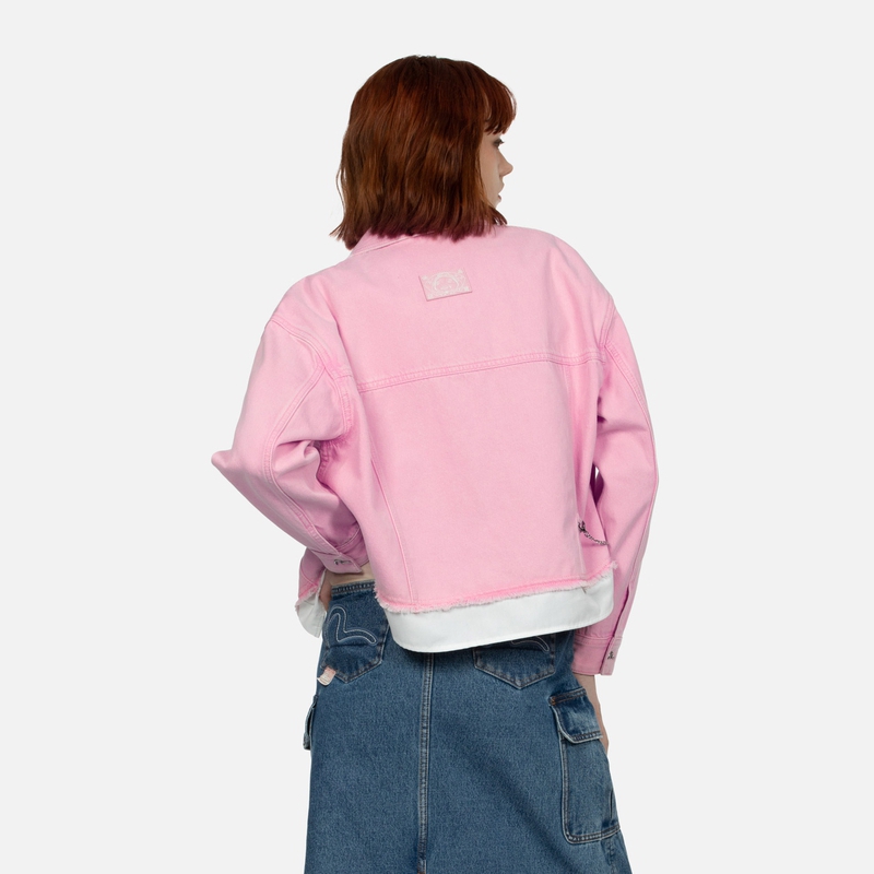 Purchase (W) EVISU SS24 海鷗刺繡粉色丹寧外套 2ESHTW4DJ4002FFDN